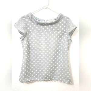 White Stuff UK Women's Grey/White Dots Cap Sleeved Top. Size US 6. UK 10